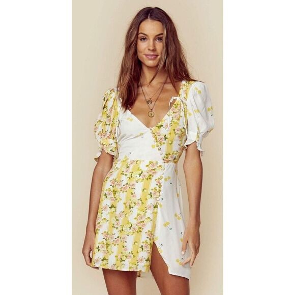 For Love and Lemons Savannah Wrap Mini Dress, $298 Large - Picture 2 of 11